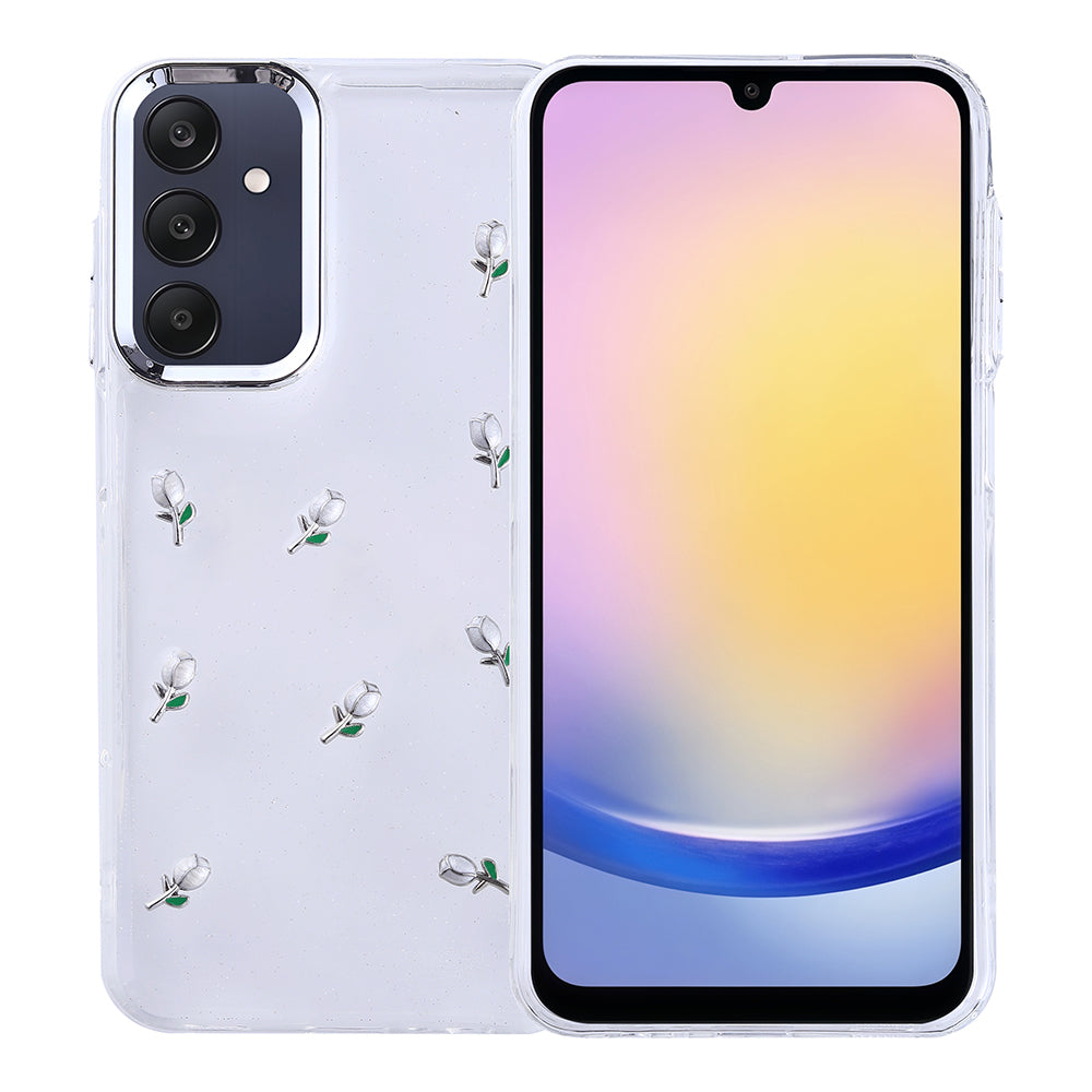 Galaxy A25 Kılıf Airbag Tasarımlı Simli Şeffaf Zore Kutup Kapak Yıldız