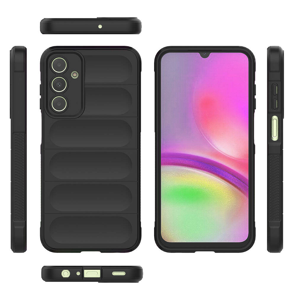 Galaxy A25 Kılıf Esnek TPU Oyuklu Arka Yüzey Tasarımlı Zore Etnik Silikon Kapak Siyah