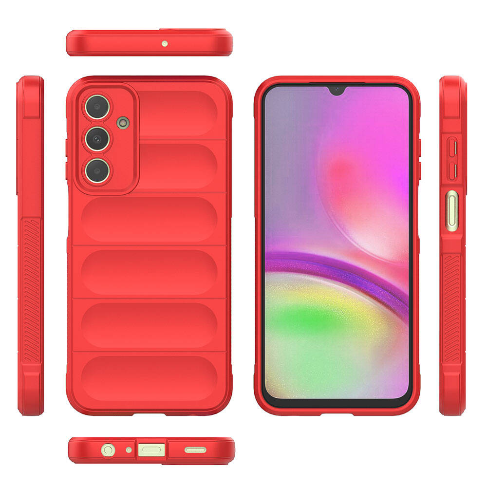 Galaxy A25 Kılıf Esnek TPU Oyuklu Arka Yüzey Tasarımlı Zore Etnik Silikon Kapak Kırmızı