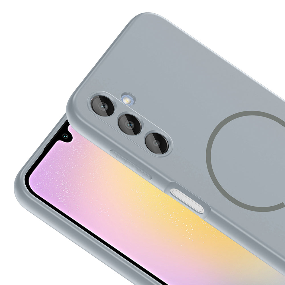 Galaxy A25 Kılıf M-safe Şarj Özellikli Zore Meta Kapak Mürdüm