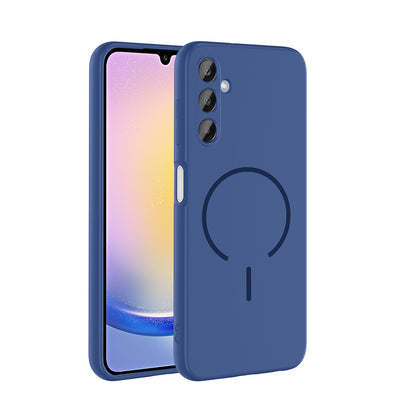 Galaxy A25 Kılıf M-safe Şarj Özellikli Zore Meta Kapak Lacivert