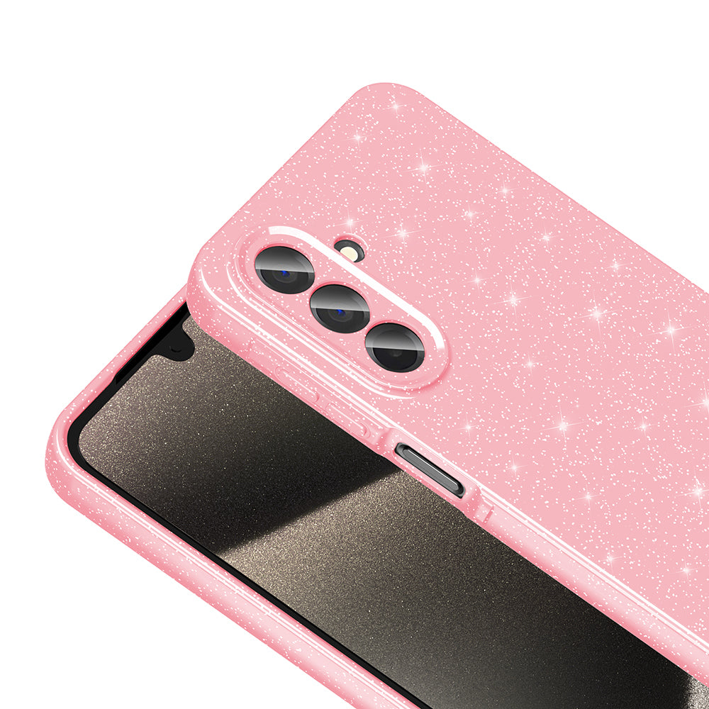 Galaxy A26 Kılıf Kamera Korumalı Simli Lüks Zore Koton Kapak Siyah