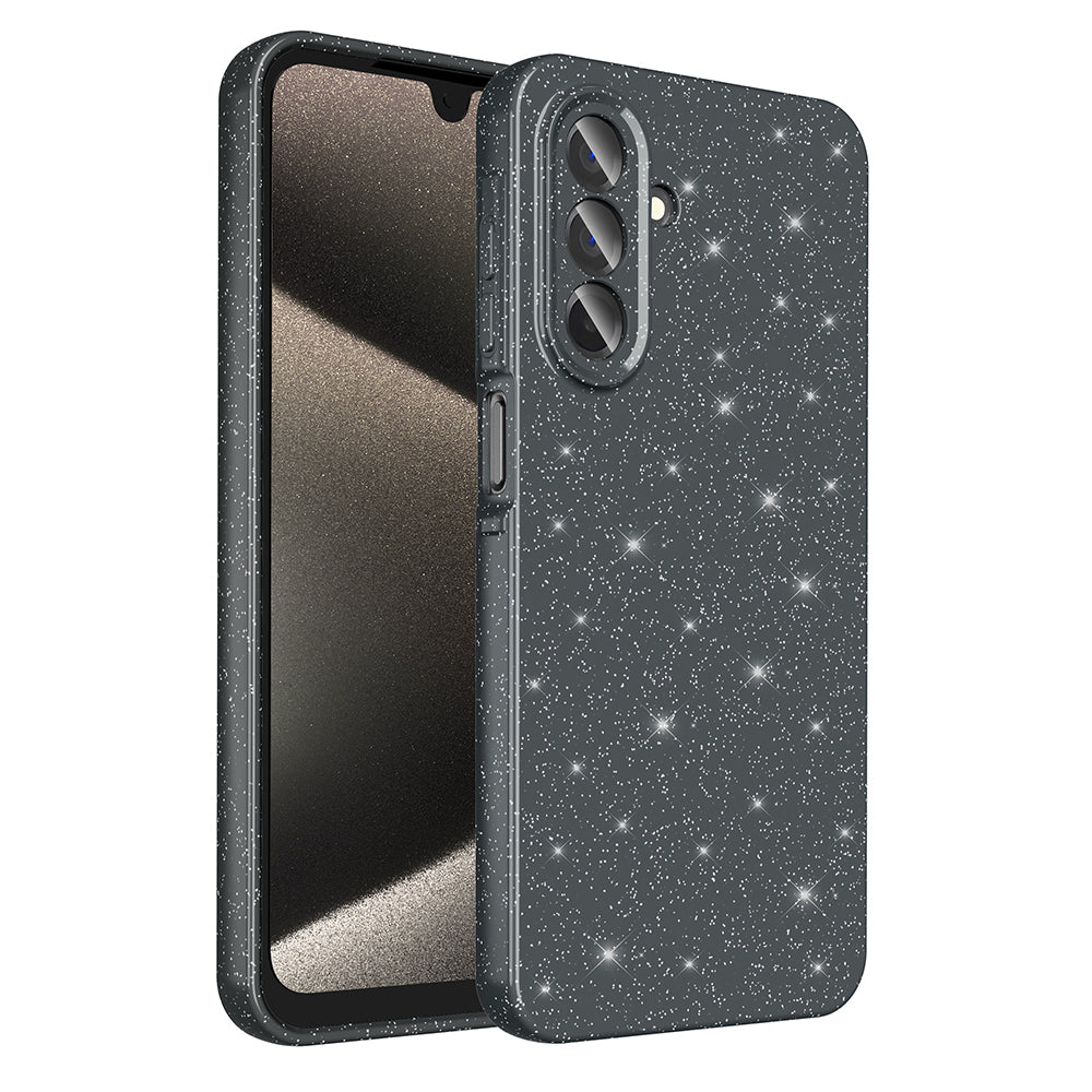 Galaxy A26 Kılıf Kamera Korumalı Simli Lüks Zore Koton Kapak Lila