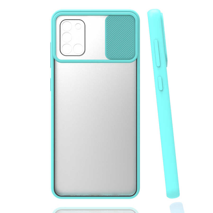 Galaxy A31 Kılıf Zore Lensi Kapak Turkuaz