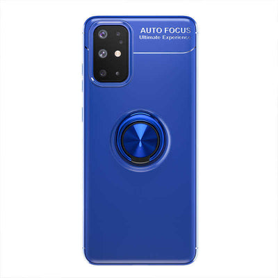 Galaxy A31 Kılıf Zore Ravel Silikon Kapak Siyah-Mavi