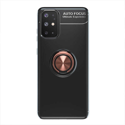 Galaxy A31 Kılıf Zore Ravel Silikon Kapak Siyah-Rose Gold