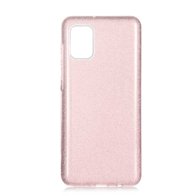 Galaxy A31 Kılıf Zore Shining Silikon Rose Gold