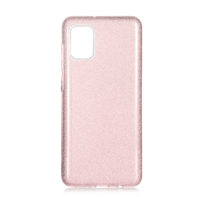 Galaxy A31 Kılıf Zore Shining Silikon Rose Gold