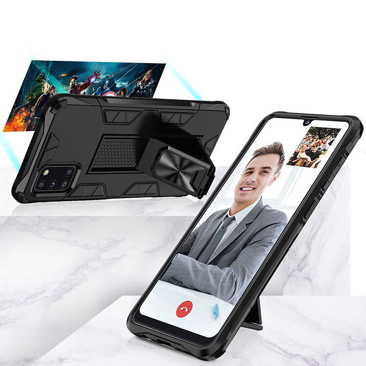 Galaxy A31 Kılıf Zore Volve Kapak Siyah