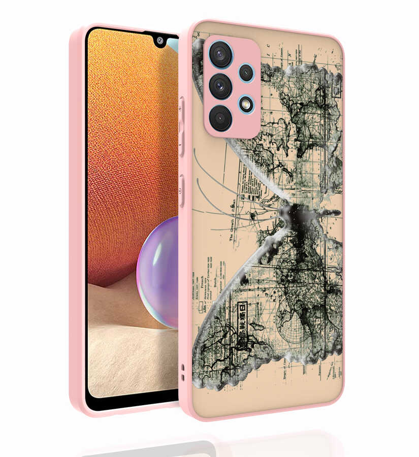 Galaxy A32 4G Kılıf Desenli Kamera Korumalı Parlak Zore Nora Kapak NO4