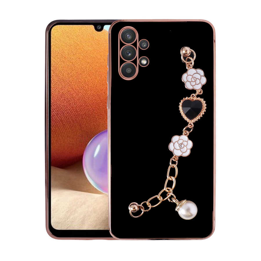 Galaxy A32 4G Kılıf El Tutamaçlı Kamera Korumalı Zore Taka Silikon Kapak Siyah