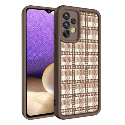 Galaxy A32 4G Kılıf Kamera Korumalı Baskılı Arka Yüzey Zore Klas Kapak Açık Kahve