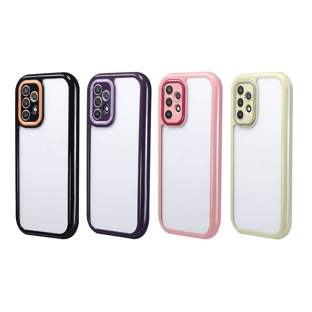 Galaxy A32 4G Kılıf Kamera Korumalı Renkli Kenar ve Çerçeve Tasarımlı Zore Vitamin Kapak Siyah