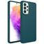 Galaxy A32 4G Kılıf Metal Çerçeve ve Buton Tasarımlı Silikon Zore Luna Kapak Koyu Yeşil