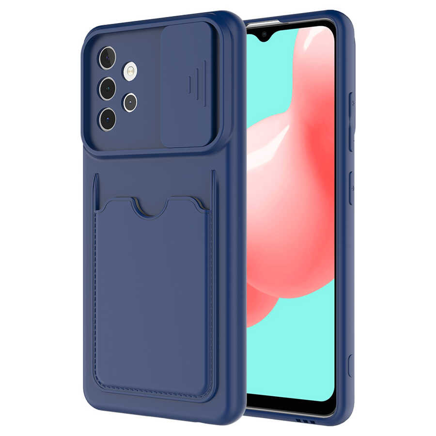 Galaxy A32 4G Kılıf Zore Kartix Kapak Lacivert