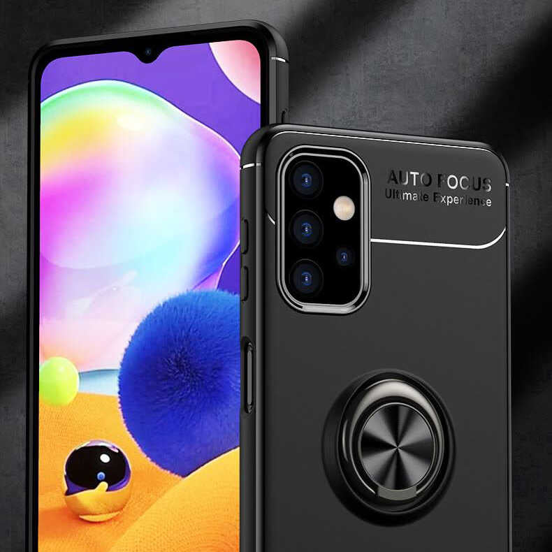 Galaxy A32 4G Kılıf Zore Ravel Silikon Kapak Siyah-Mavi