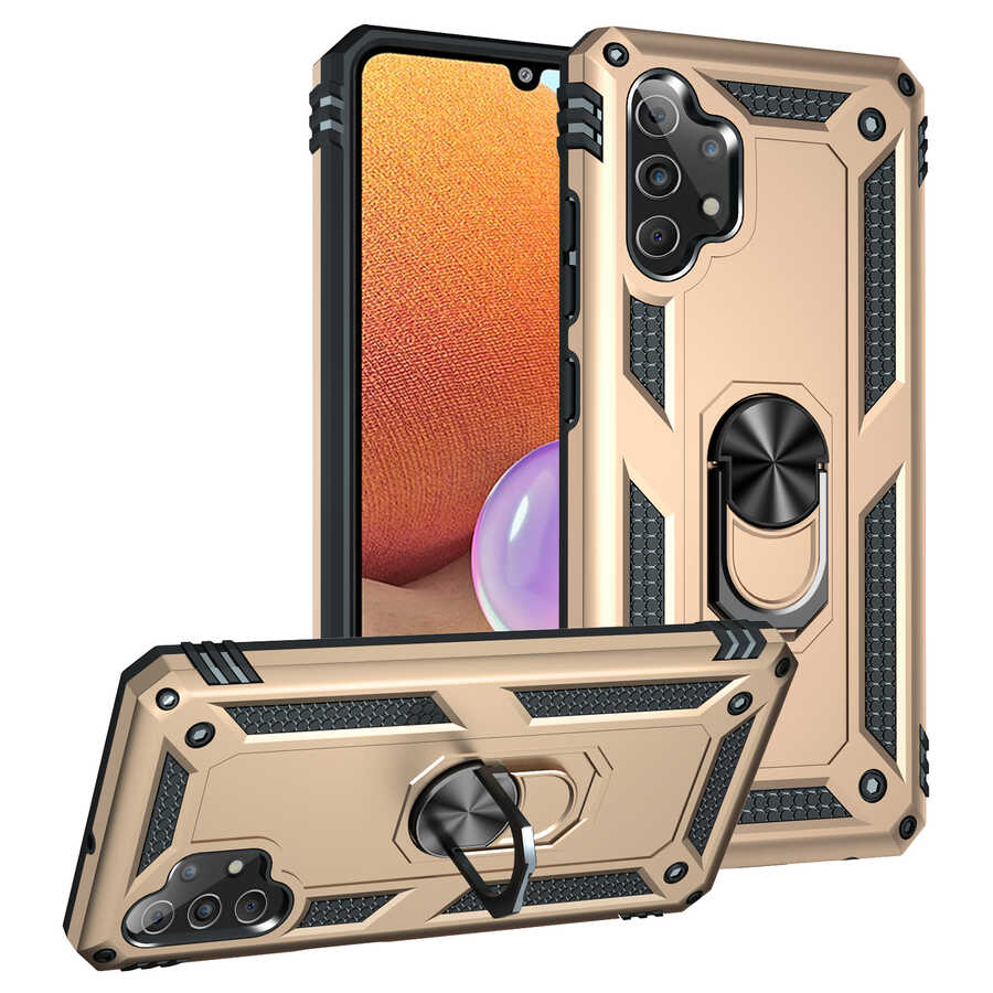 Galaxy A32 4G Kılıf Zore Vega Kapak Gold