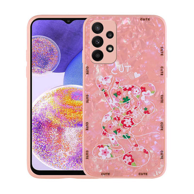 Galaxy A33 5G Kılıf Desenli Sert Silikon Zore Mumila Kapak Lilac Bear