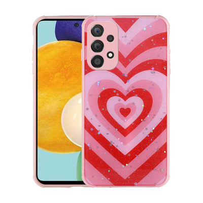 Galaxy A33 5G Kılıf Simli Desenli Kamera Korumalı Parlak Zore Popy Kapak Kalp