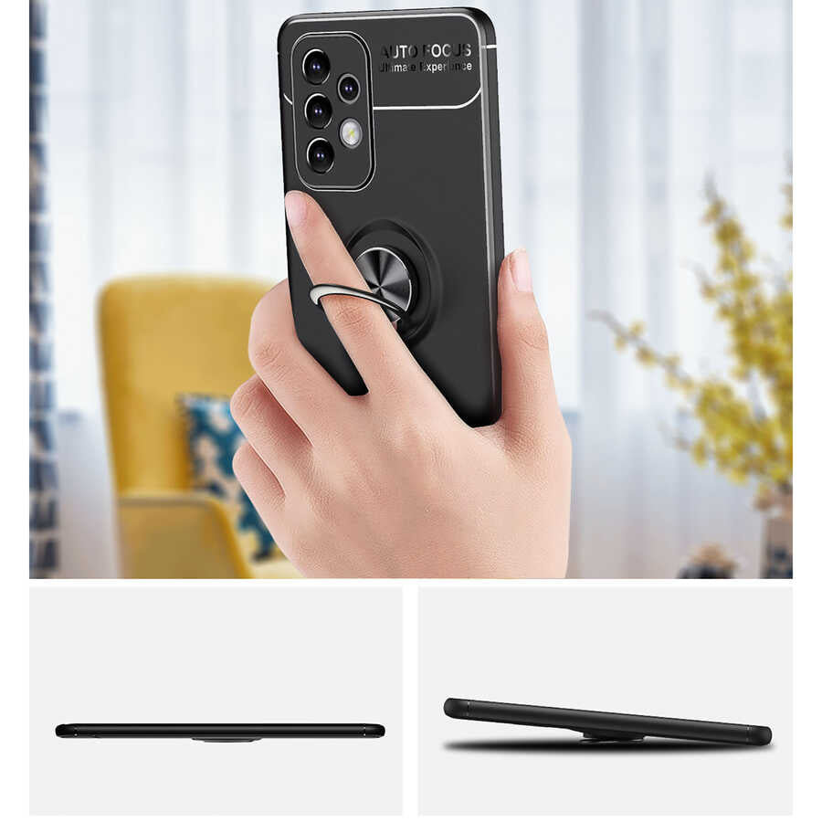 Galaxy A33 5G Kılıf Zore Ravel Silikon Kapak Siyah-Mavi