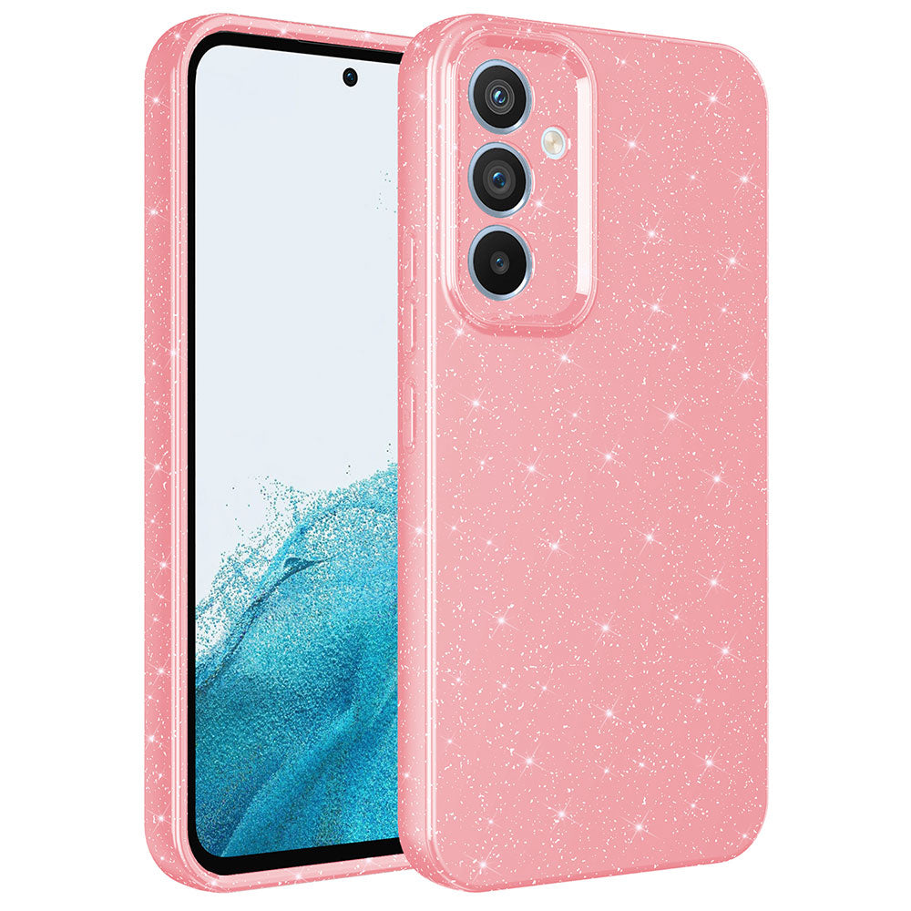 Galaxy A34 Kılıf Kamera Korumalı Simli Lüks Zore Koton Kapak Mor