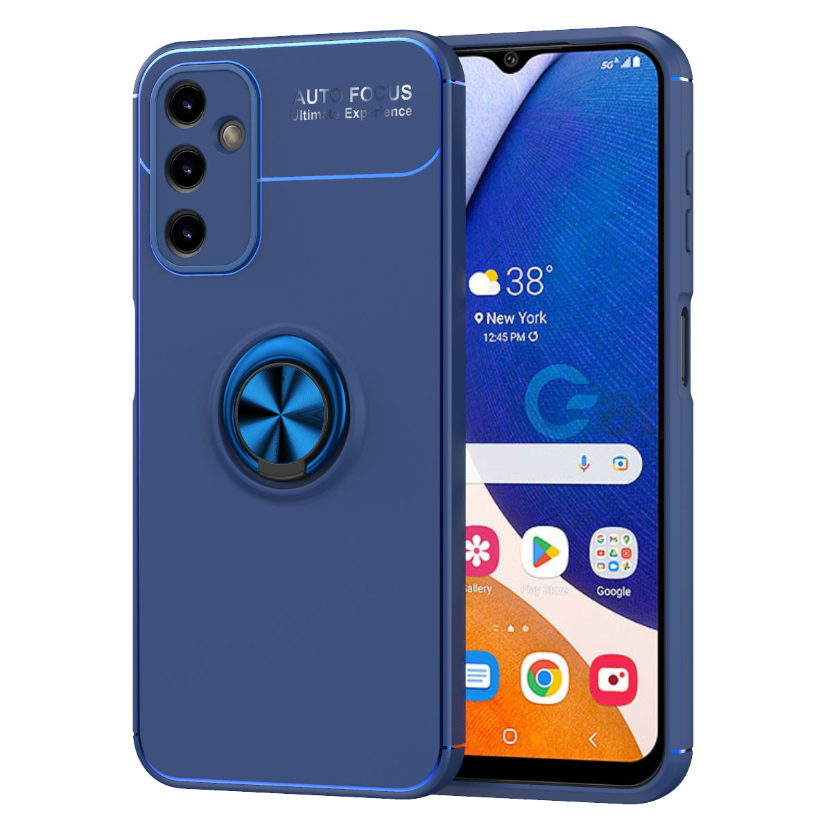 Galaxy A34 Kılıf Zore Ravel Silikon Kapak Siyah-Mavi