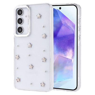 Galaxy A35 Kılıf Airbag Tasarımlı Simli Şeffaf Zore Kutup Kapak Lale