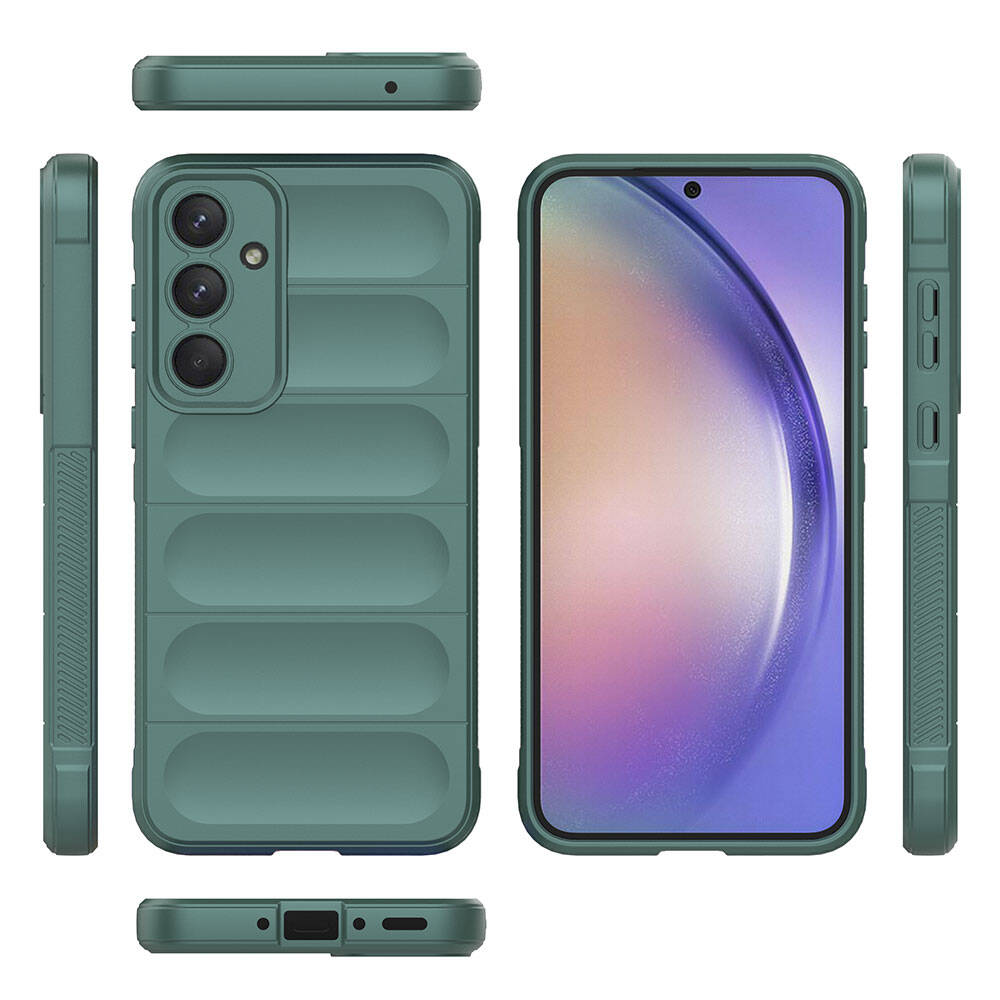 Galaxy A35 Kılıf Esnek TPU Oyuklu Arka Yüzey Tasarımlı Zore Etnik Silikon Kapak Kırmızı