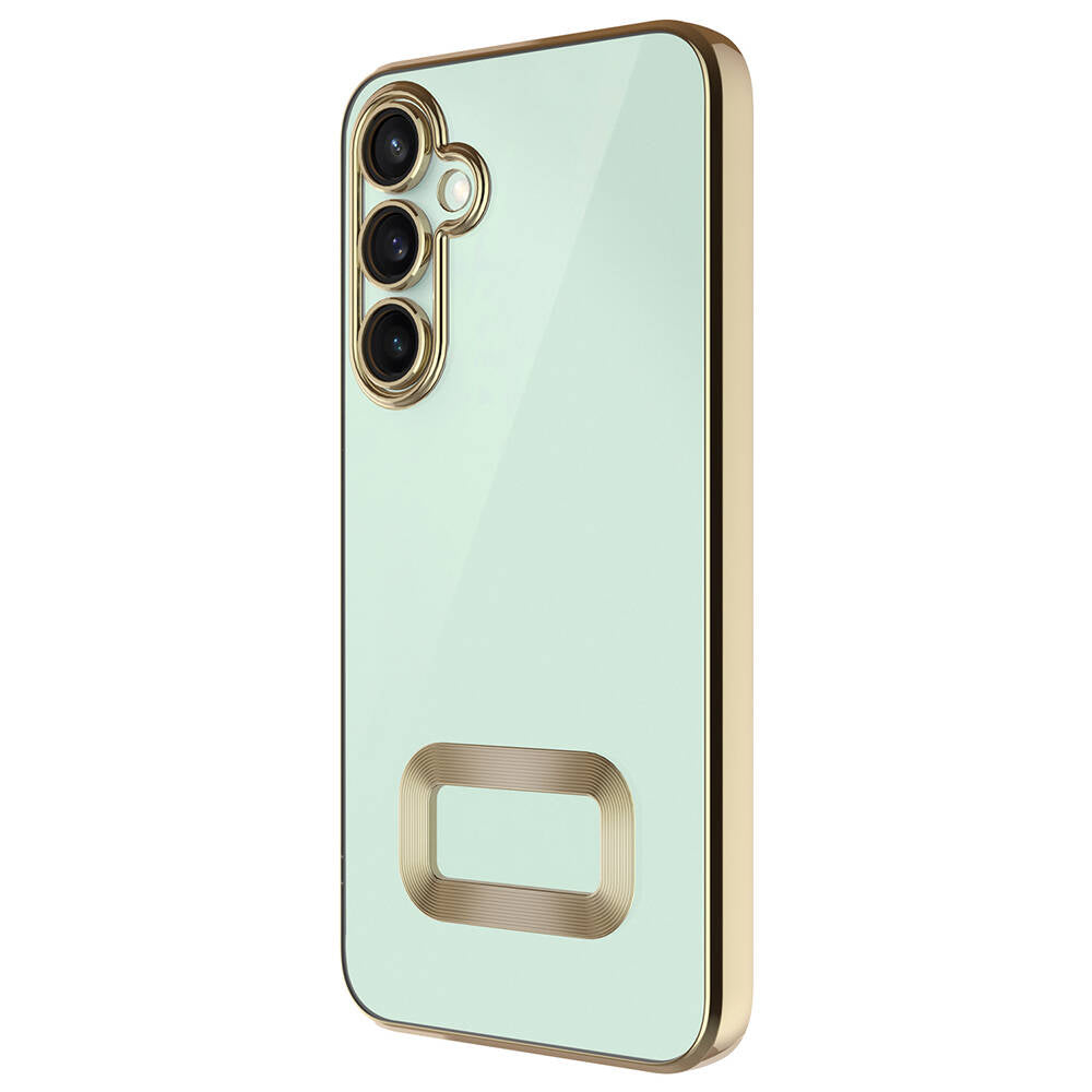 Galaxy A35 Kılıf Kamera Korumalı Logo Gösteren Zore Omega Kapak Derin Mor