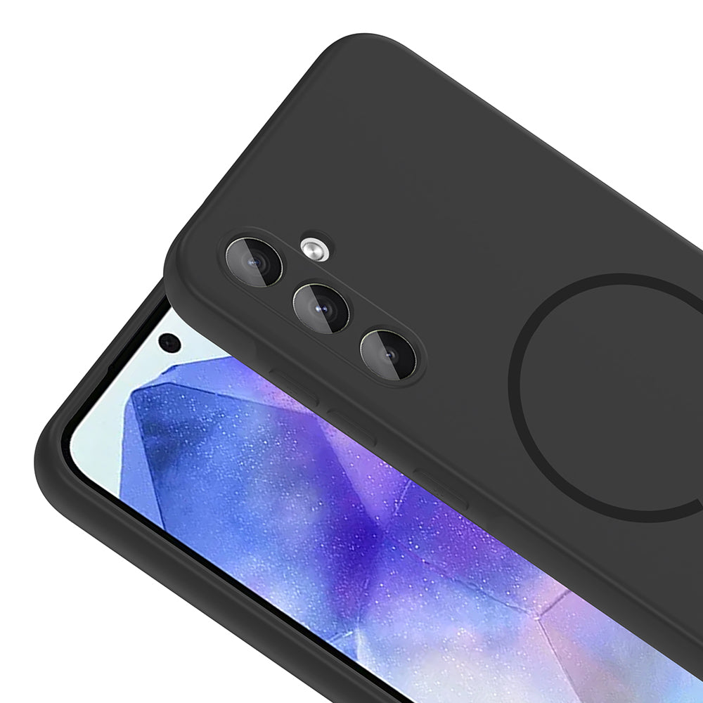 Galaxy A35 Kılıf M-safe Şarj Özellikli Zore Meta Kapak Titanyum-Gri