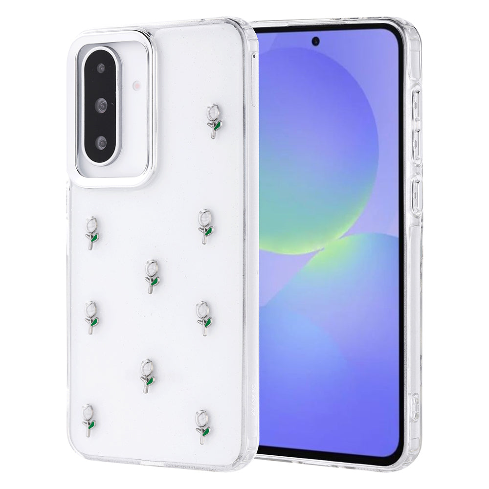 Galaxy A36 Kılıf Airbag Tasarımlı Simli Şeffaf Zore Kutup Kapak Lale