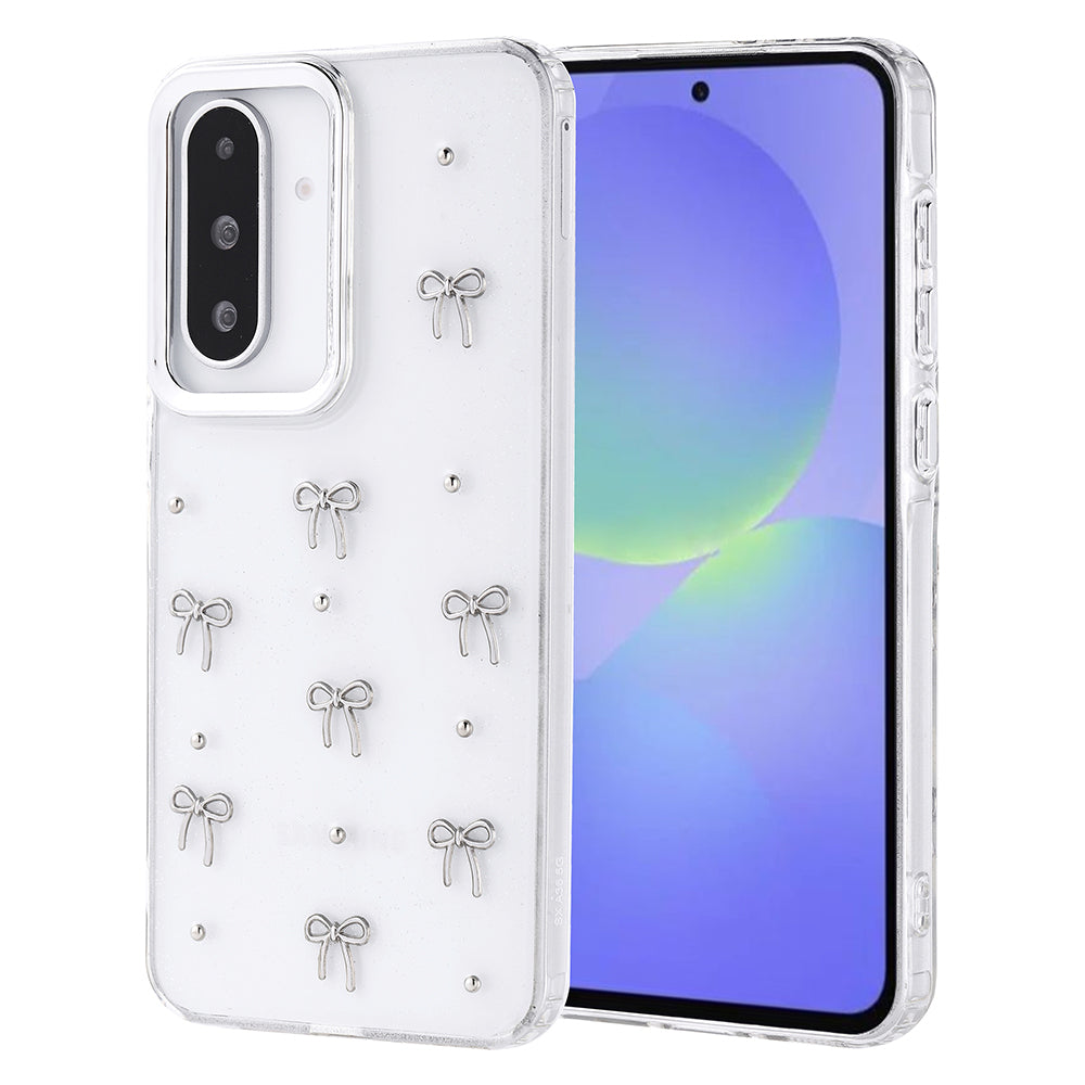 Galaxy A36 Kılıf Airbag Tasarımlı Simli Şeffaf Zore Kutup Kapak Fiyonk