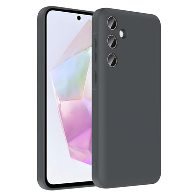 Galaxy A36 Kılıf Kamera Korumalı Kartlık Hazneli Zore Vitra Kapak Gri