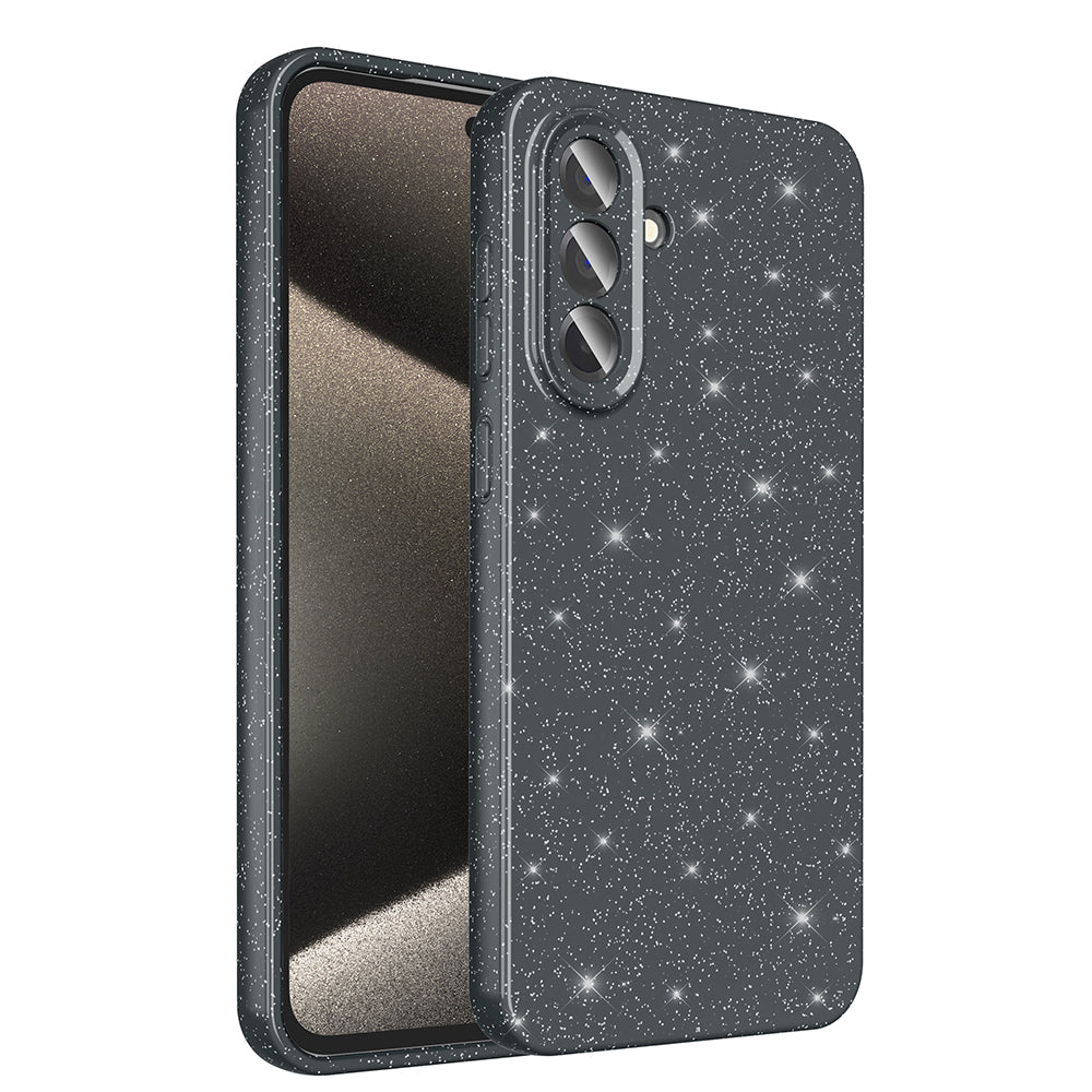 Galaxy A36 Kılıf Kamera Korumalı Simli Lüks Zore Koton Kapak Siyah