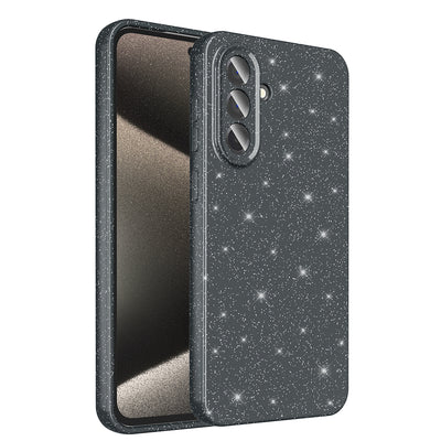 Galaxy A36 Kılıf Kamera Korumalı Simli Lüks Zore Koton Kapak Siyah