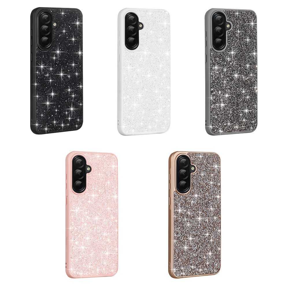 Galaxy A36 Kılıf Parlak Taşlı Tasarım Zore Pırlanta Kapak Siyah