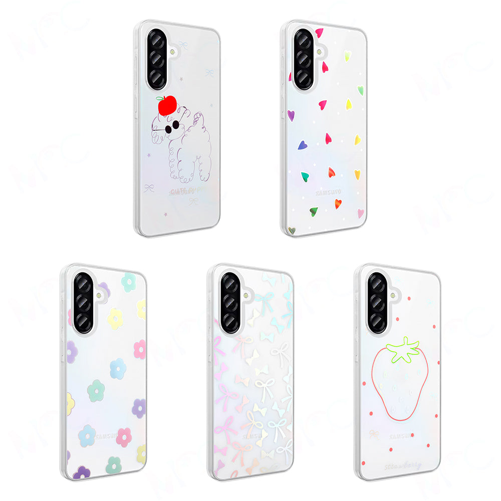 Galaxy A36 Kılıf Şeffaf Figürlü Zore Folk Sert Kapak Sevimli Köpek