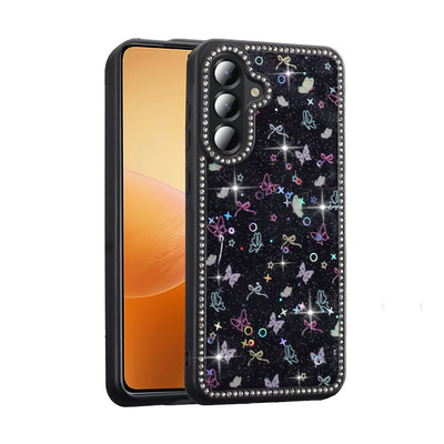 Galaxy A36 Kılıf Taşlı ve Simli Tasarım Zore Azra Kapak Gold