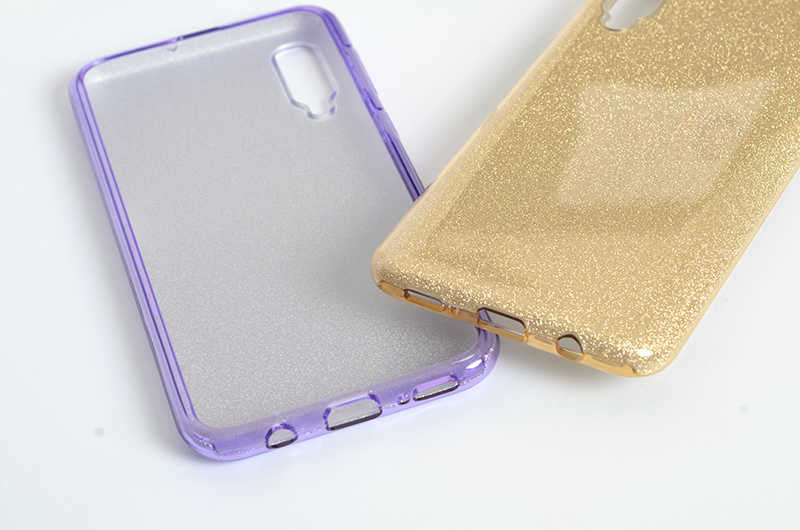 Galaxy A50 Kılıf Zore Shining Silikon Gold