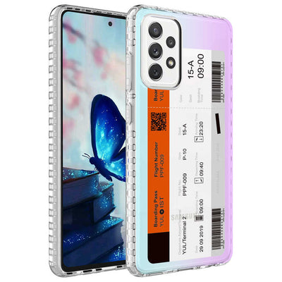 Galaxy A52 Kılıf Airbag Kenarlı Renkli Desenli Silikon Zore Elegans Kapak NO2