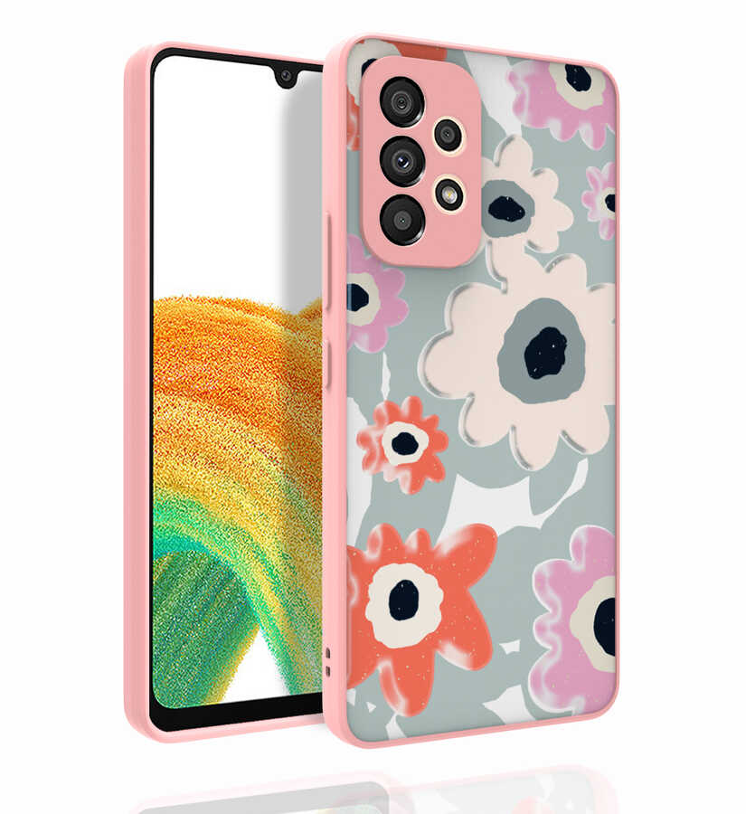 Galaxy A53 5G Kılıf Desenli Kamera Korumalı Parlak Zore Nora Kapak NO5
