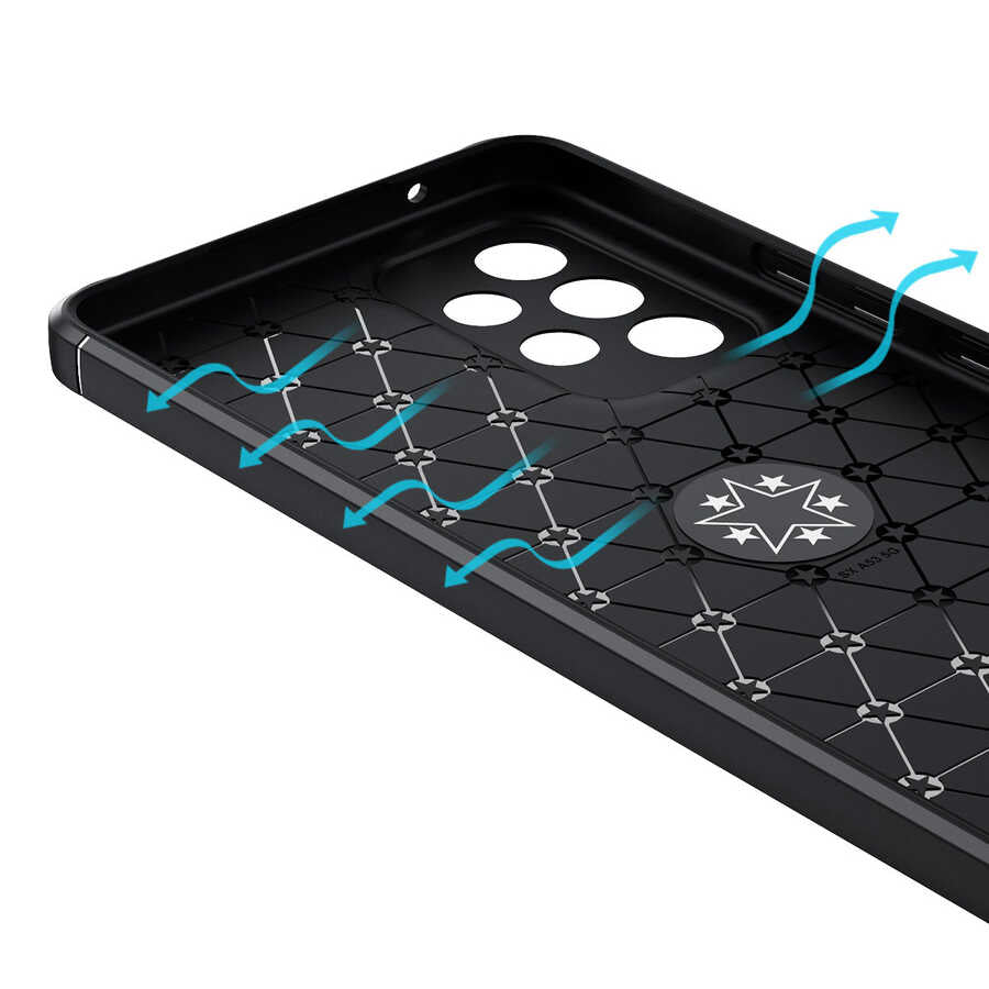 Galaxy A53 5G Kılıf Zore Ravel Silikon Kapak Siyah-Rose Gold