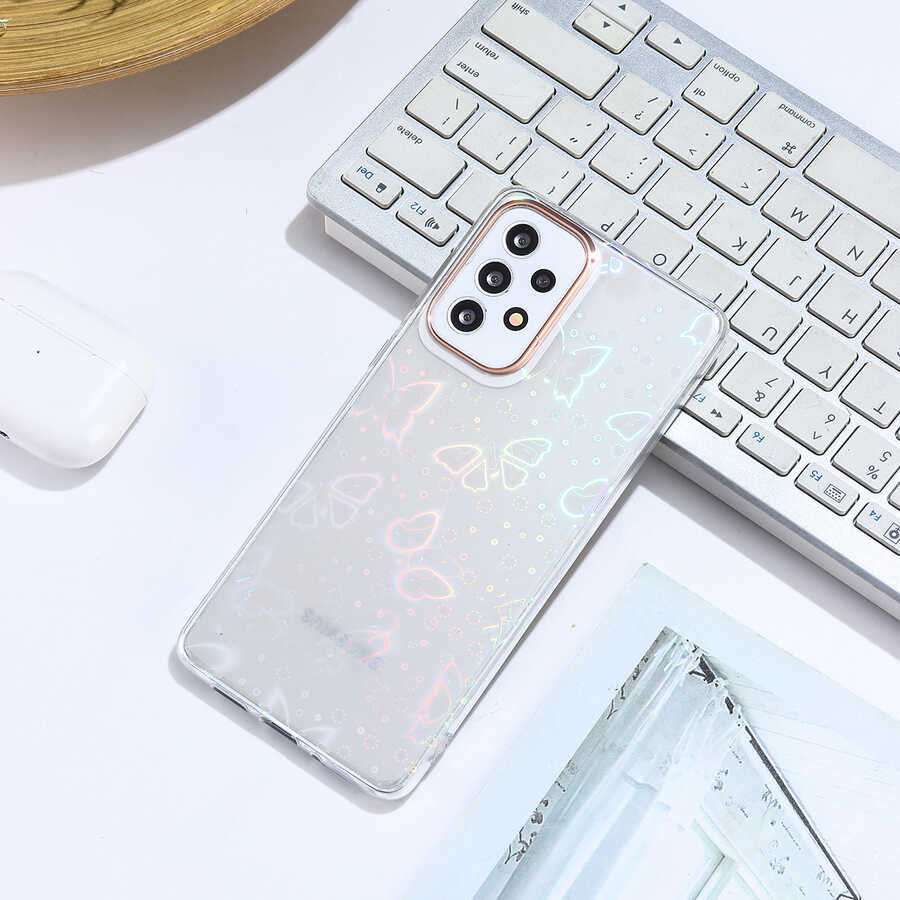 Galaxy A53 5G Kılıf Zore Sidney Desenli Sert Kapak Butterfly No2