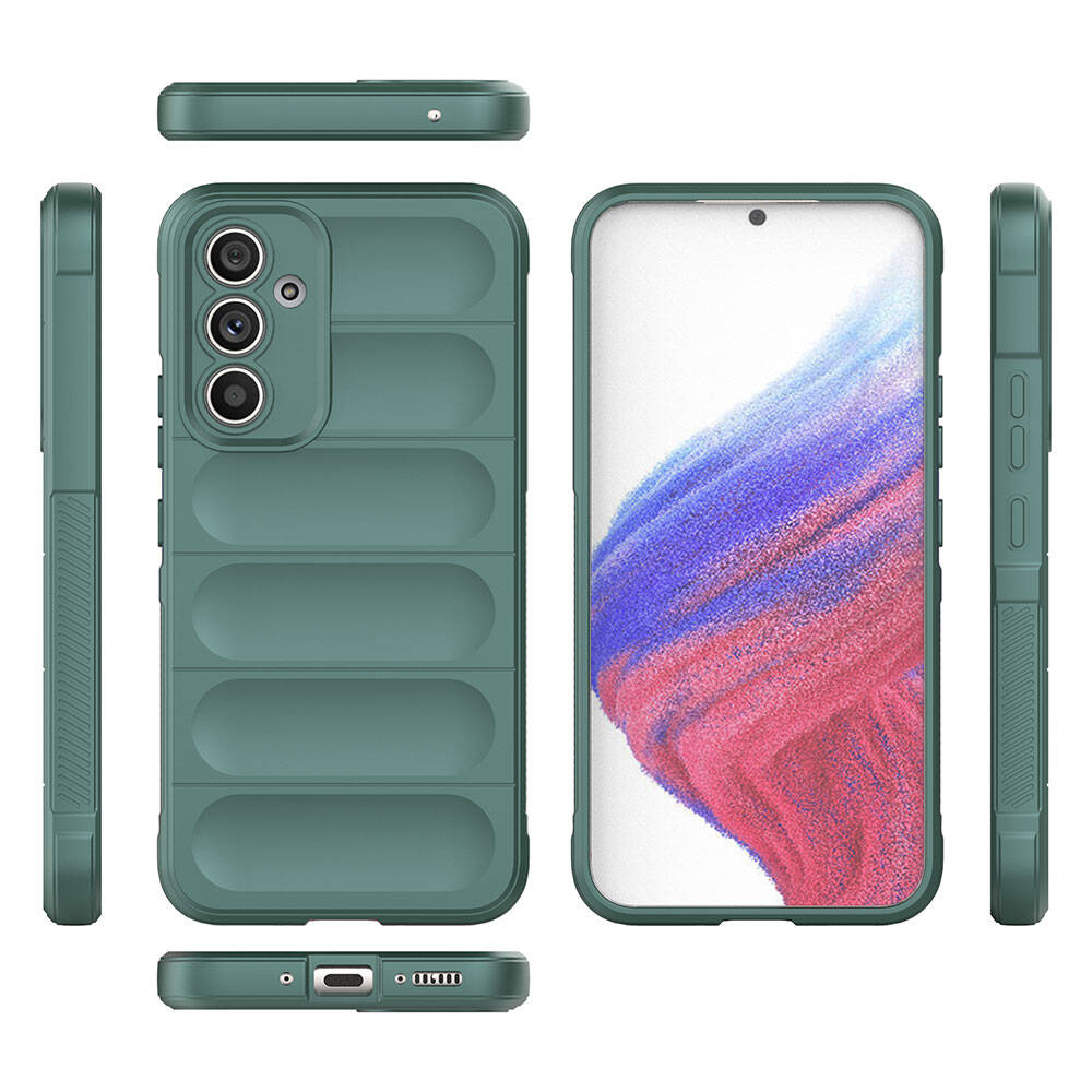 Galaxy A54 Kılıf Esnek TPU Oyuklu Arka Yüzey Tasarımlı Zore Etnik Silikon Kapak Kırmızı