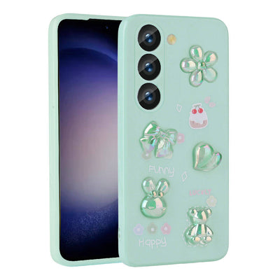 Galaxy A54 Kılıf Kabartma Figürlü Parlak Zore Toys Silikon Kapak Mor