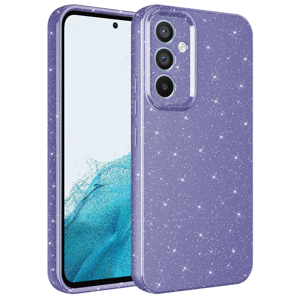 Galaxy A54 Kılıf Kamera Korumalı Simli Lüks Zore Koton Kapak Gümüş