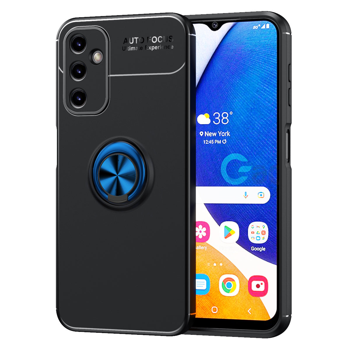 Galaxy A54 Kılıf Zore Ravel Silikon Kapak Siyah-Mavi