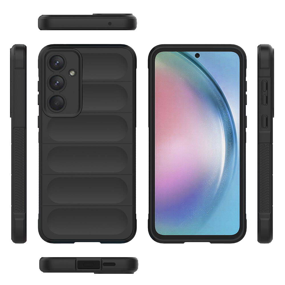 Galaxy A55 Kılıf Esnek TPU Oyuklu Arka Yüzey Tasarımlı Zore Etnik Silikon Kapak Lacivert