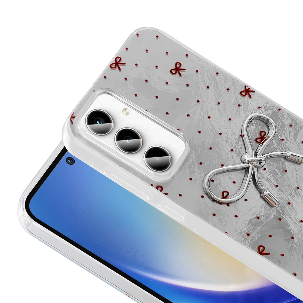 Galaxy A55 Kılıf Kamera Korumalı Figürlü Zore Ponti Silikon Kapak Lila