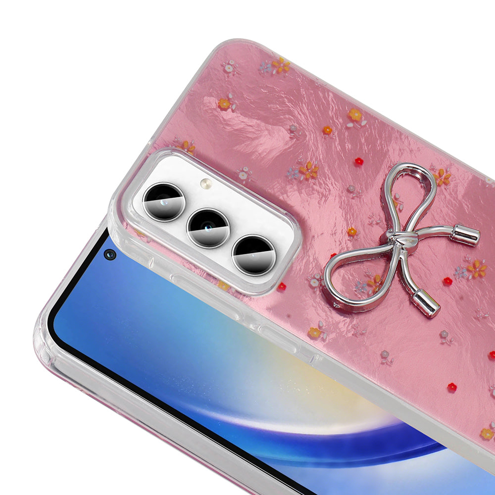 Galaxy A55 Kılıf Kamera Korumalı Figürlü Zore Ponti Silikon Kapak Açık Pembe